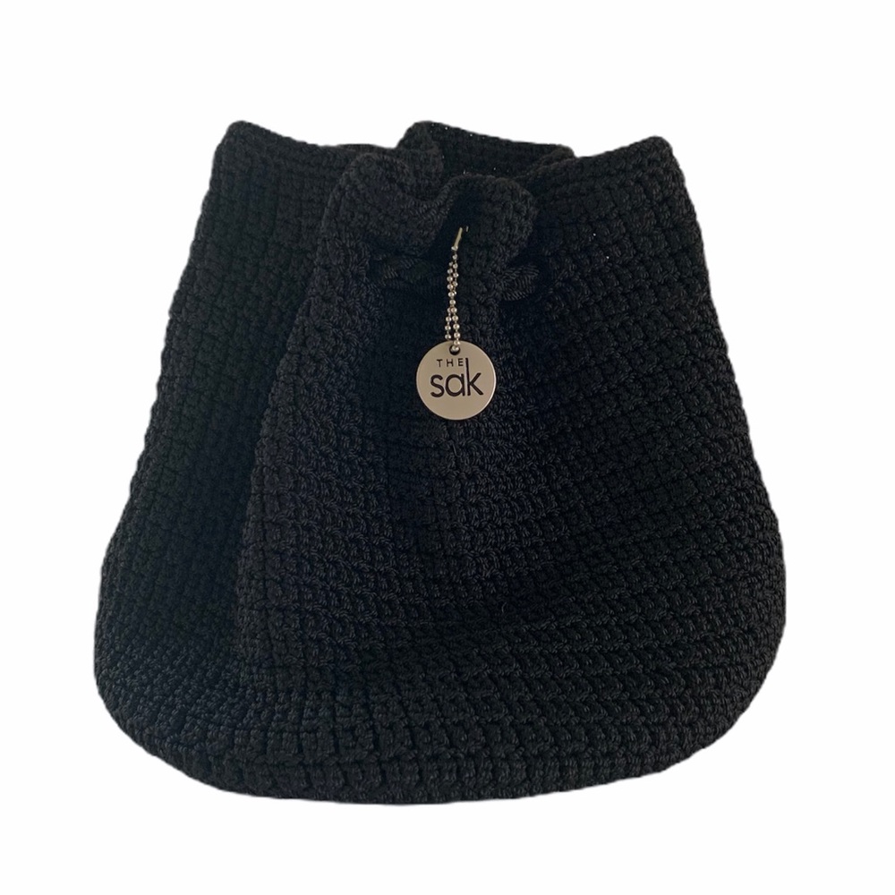 THE SAK CROCHET BAG BACKPACK BLACK BOHO BUCKET